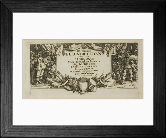 Framed Print : Frontispiece, from The Large Miseries of War, n.d. Creator: Gerard van Schagen Framed Print : Frontispiece, from The Large Miseries of War, n.d. Creator: Gerard van Schagen