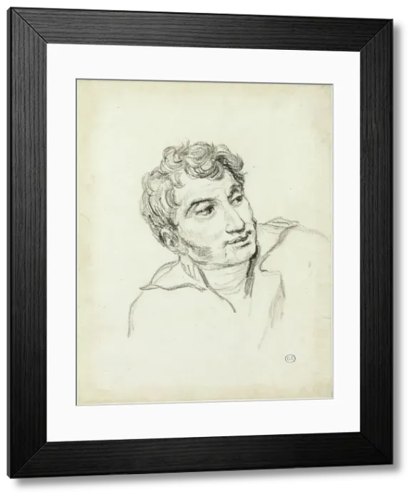 Framed Print : Bust of a Man, Head Turned to Right, c. 1810. Creator: Jacques-Louis David Framed Print : Bust of a Man, Head Turned to Right, c. 1810. Creator: Jacques-Louis David