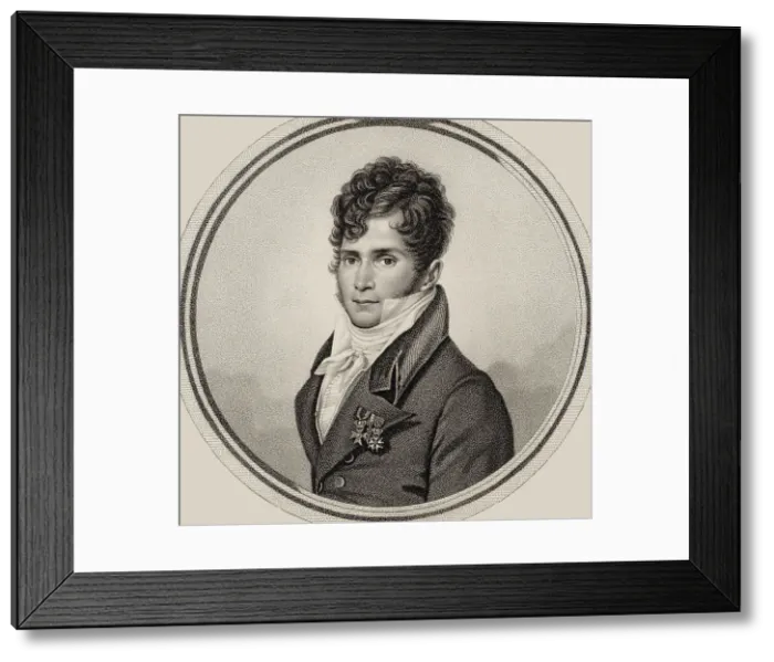 Framed Print : Portrait of the conductor and composer Gaspare Spontini (1774-1851), 1821. Creator: Bourgeois de la Richardière, Antoine-Achille (1777-1838) Framed Print : Portrait of the conductor and composer Gaspare Spontini (1774-1851), 1821. Creator: Bourgeois de la Richardière, Antoine-Achille (1777-1838)