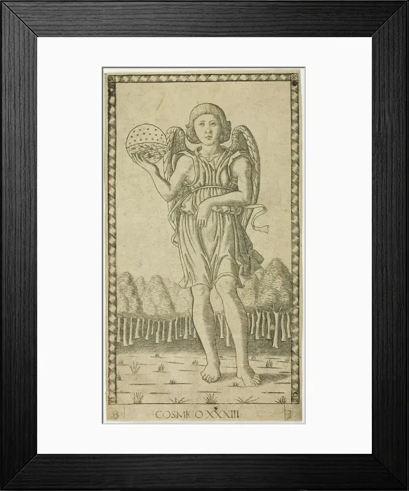 Framed Print : Genius of the World, plate 33 from Genii and Virtues, c.1465. Creator: Unknown Framed Print : Genius of the World, plate 33 from Genii and Virtues, c.1465. Creator: Unknown