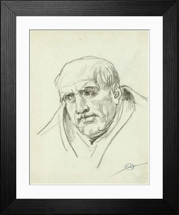 Framed Print : Bust of an Older Man, c. 1810. Creator: Jacques-Louis David Framed Print : Bust of an Older Man, c. 1810. Creator: Jacques-Louis David