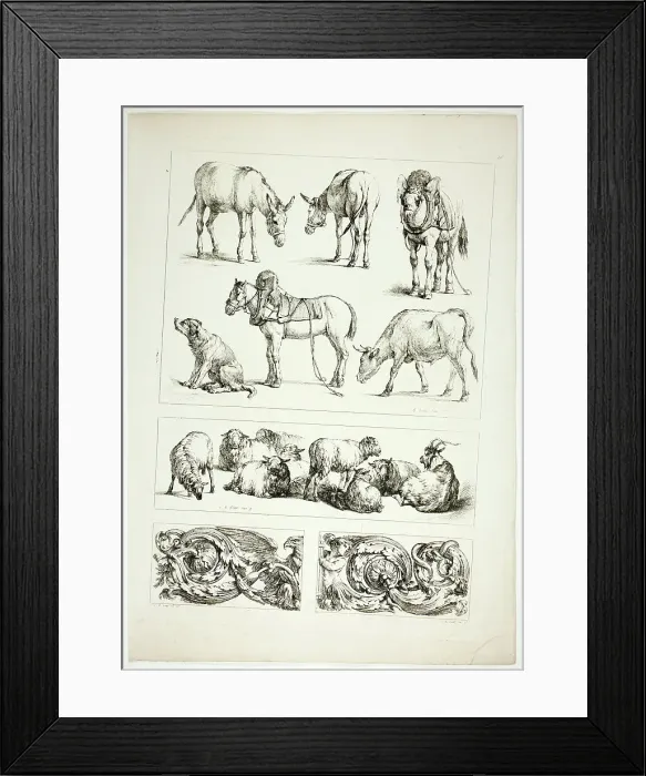 Framed Print : Plate fifteen of 38 from Oeuvres de J. B. Huet, 1796–99. Creator: Jean Baptiste Marie Huet Framed Print : Plate fifteen of 38 from Oeuvres de J. B. Huet, 1796–99. Creator: Jean Baptiste Marie Huet