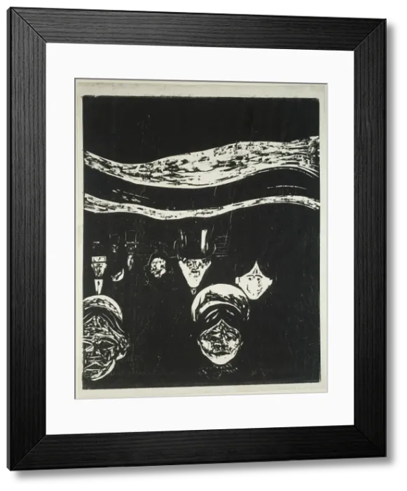 Framed Print : Anxiety, 1896. Creator: Edvard Munch Framed Print : Anxiety, 1896. Creator: Edvard Munch
