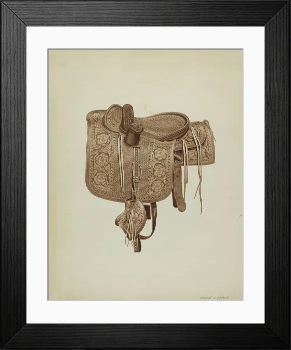 Framed Print : Side Saddle, c. 1937. Creator: Frank C. Barks Framed Print : Side Saddle, c. 1937. Creator: Frank C. Barks