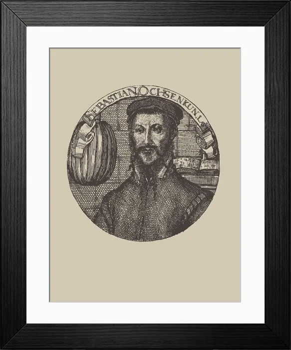 Framed Print : Portrait of the composer and lutenist Sebastian Ochsenkhun (1521-1574). Creator: Anonymous Framed Print : Portrait of the composer and lutenist Sebastian Ochsenkhun (1521-1574). Creator: Anonymous