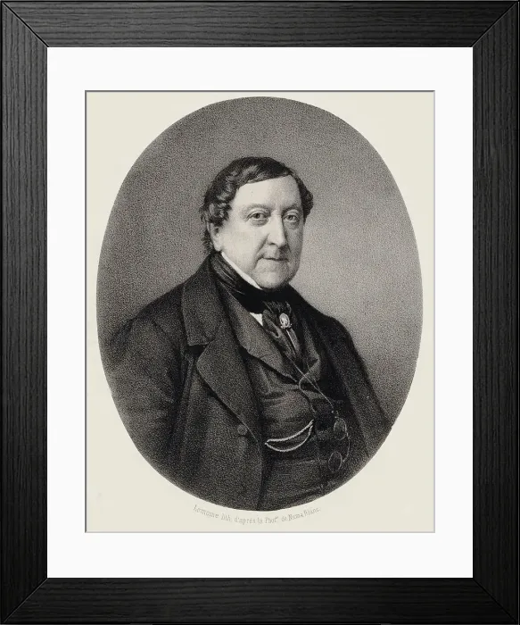 Framed Print : Portrait of the composer Gioachino Antonio Rossini (1792-1868), 1864. Creator: Lemoine, Alfred (1824-1881) Framed Print : Portrait of the composer Gioachino Antonio Rossini (1792-1868), 1864. Creator: Lemoine, Alfred (1824-1881)