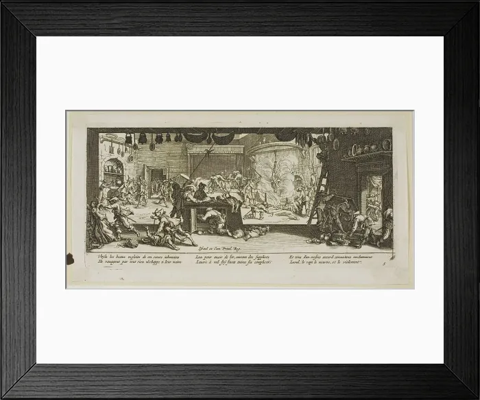 Framed Print : Plundering a Large Farmhouse, plate five from The Large Miseries of War, n.d. Creator: Gerard van Schagen Framed Print : Plundering a Large Farmhouse, plate five from The Large Miseries of War, n.d. Creator: Gerard van Schagen