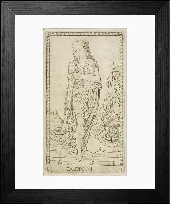 Framed Print : Calliope, plate eleven from Apollo and the Muses, c.1465. Creator: Unknown Framed Print : Calliope, plate eleven from Apollo and the Muses, c.1465. Creator: Unknown