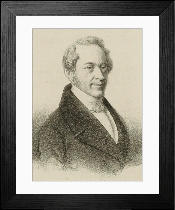 Framed Print : Portrait of the composer Antoine Romagnesi (1781-1850), 1838. Creator: Challamel, Pierre-Joseph (1813-1892) Framed Print : Portrait of the composer Antoine Romagnesi (1781-1850), 1838. Creator: Challamel, Pierre-Joseph (1813-1892)