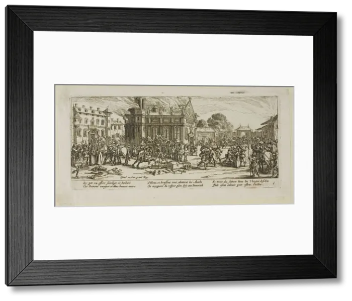 Framed Print : Destruction of a Convent, plate six from The Large Miseries of War, n.d. Creator: Gerard van Schagen Framed Print : Destruction of a Convent, plate six from The Large Miseries of War, n.d. Creator: Gerard van Schagen