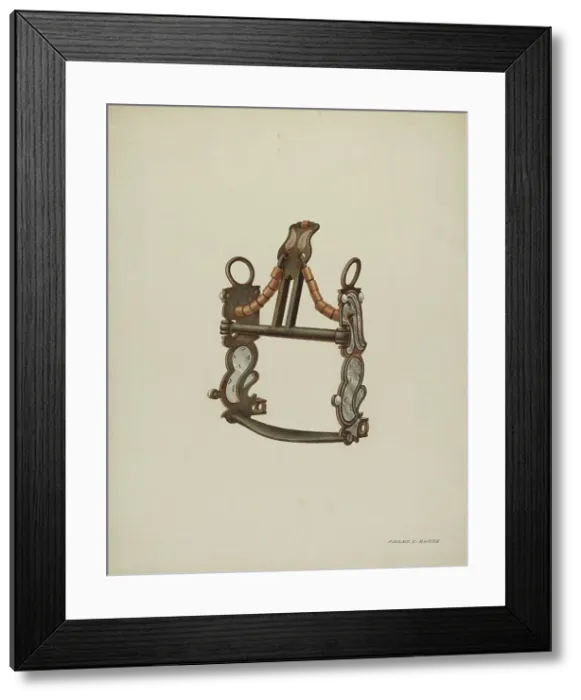 Framed Print : Bit with Curb, c. 1940. Creator: Frank C. Barks Framed Print : Bit with Curb, c. 1940. Creator: Frank C. Barks