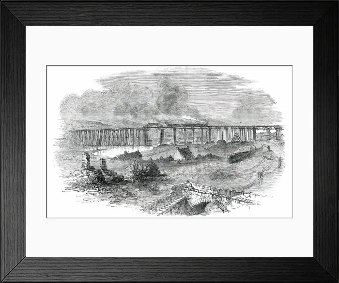 Framed Print : The Landore Viaduct, near Swansea, 1850. Creator: Unknown Framed Print : The Landore Viaduct, near Swansea, 1850. Creator: Unknown