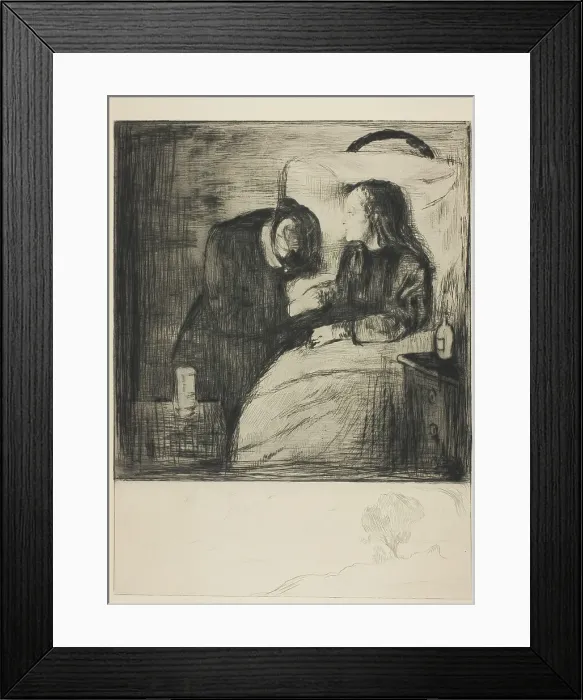 Framed Print : The Sick Child, 1894. Creator: Edvard Munch Framed Print : The Sick Child, 1894. Creator: Edvard Munch