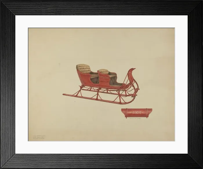 Framed Print : Two Seated Sleigh, c. 1939. Creator: Rolland Ayres Framed Print : Two Seated Sleigh, c. 1939. Creator: Rolland Ayres