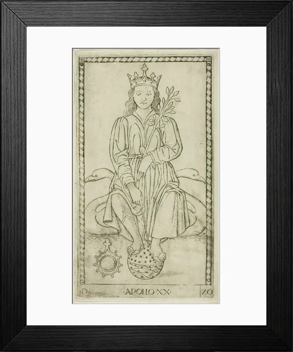 Framed Print : Apollo, plate 20 from Apollo and the Muses, c.1465. Creator: Unknown Framed Print : Apollo, plate 20 from Apollo and the Muses, c.1465. Creator: Unknown