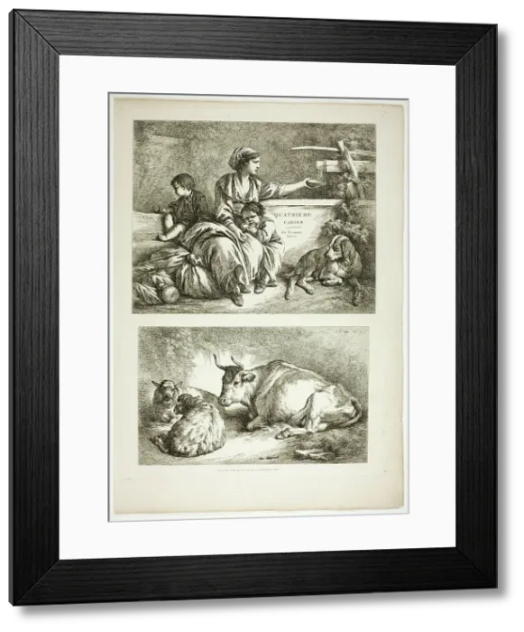 Framed Print : Plate Nineteen of 38 from Oeuvres de J. B. Huet, 1796–99. Creator: Jean Baptiste Marie Huet Framed Print : Plate Nineteen of 38 from Oeuvres de J. B. Huet, 1796–99. Creator: Jean Baptiste Marie Huet
