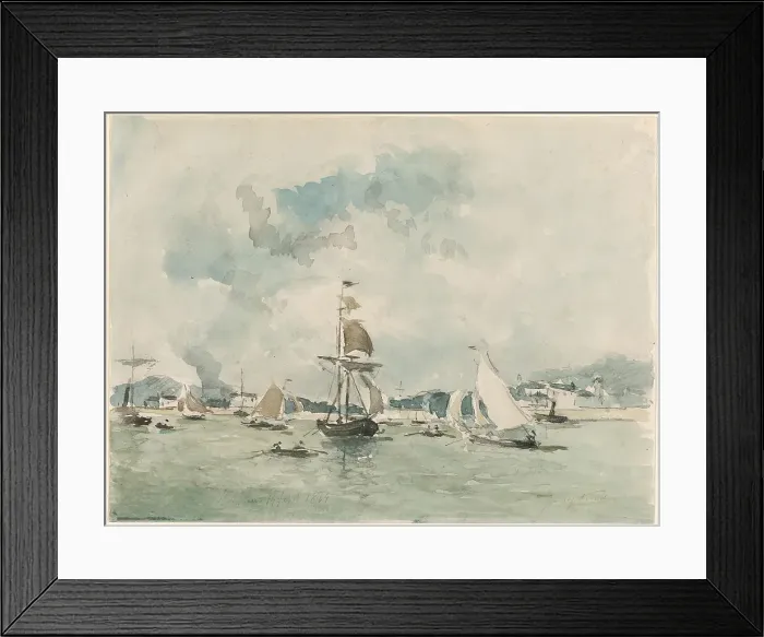 Framed Print : The Port of Honfleur, September 14, 1864. Creator: Johan Barthold Jongkind Framed Print : The Port of Honfleur, September 14, 1864. Creator: Johan Barthold Jongkind