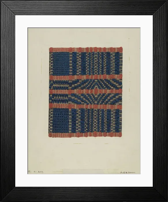 Framed Print : Coverlet, c. 1937. Creator: Ruth M. Barnes Framed Print : Coverlet, c. 1937. Creator: Ruth M. Barnes