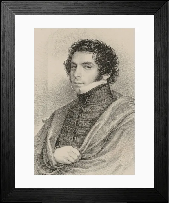 Framed Print : Portrait of the librettist Arcangelo Berrettoni, 1827. Creator: Kriehuber, Josef (1800-1876) Framed Print : Portrait of the librettist Arcangelo Berrettoni, 1827. Creator: Kriehuber, Josef (1800-1876)