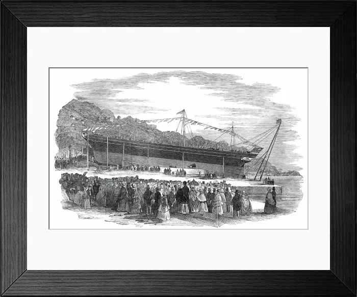 Framed Print : Launch of the Pelican, Iron Screw Steam-Ship, at Cork, 1850. Creator: Unknown. Launch of the Pelican, Iron Screw Steam-Ship, at Cork, 1850. Creator: Unknown Framed Print : Launch of the Pelican, Iron Screw Steam-Ship, at Cork, 1850. Creator: Unknown. Launch of the Pelican, Iron Screw Steam-Ship, at Cork, 1850. Creator: Unknown