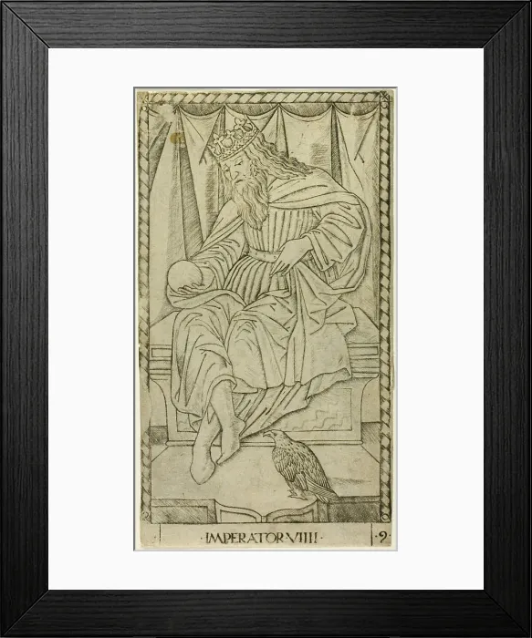 Framed Print : The Emperor, plate nine of The Ranks and Conditions of Men, c.1465. Creator: Unknown Framed Print : The Emperor, plate nine of The Ranks and Conditions of Men, c.1465. Creator: Unknown