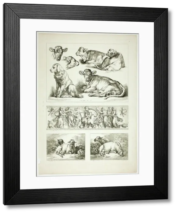 Framed Print : Plate 20 of 38 from Oeuvres de J. B. Huet, 1796–99. Creator: Jean Baptiste Marie Huet Framed Print : Plate 20 of 38 from Oeuvres de J. B. Huet, 1796–99. Creator: Jean Baptiste Marie Huet