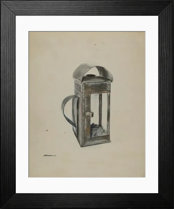 Framed Print : Economy Square Oil Lantern, 1937. Creator: Ralph Atkinson Framed Print : Economy Square Oil Lantern, 1937. Creator: Ralph Atkinson