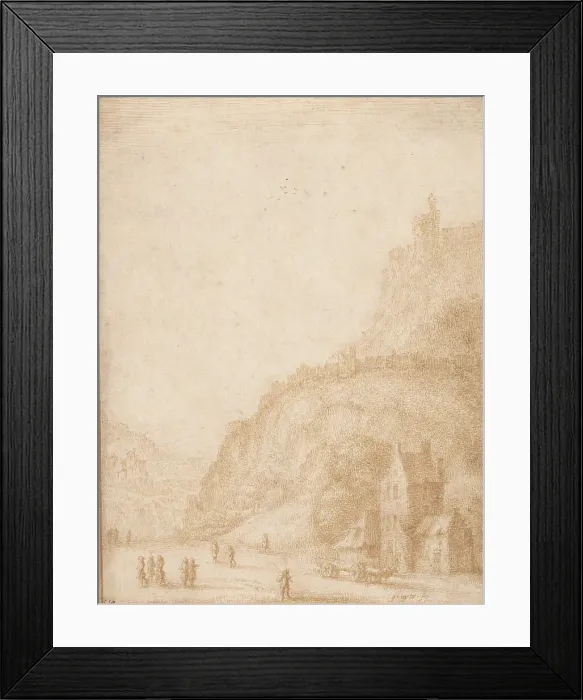Framed Print : Landscape with Figures and Horses in the Foreground, 1638 / 87. Creator: Gillis Neyts Framed Print : Landscape with Figures and Horses in the Foreground, 1638 / 87. Creator: Gillis Neyts