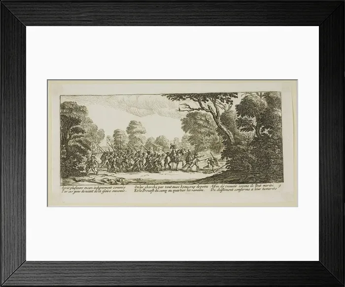 Framed Print : Discovery of the Criminal Soldiers, plate nine from The Large Miseries of War, n.d. Creator: Gerard van Schagen Framed Print : Discovery of the Criminal Soldiers, plate nine from The Large Miseries of War, n.d. Creator: Gerard van Schagen