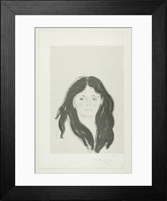 Framed Print : Young Woman from the Latin Quarter, 1897. Creator: Edvard Munch Framed Print : Young Woman from the Latin Quarter, 1897. Creator: Edvard Munch