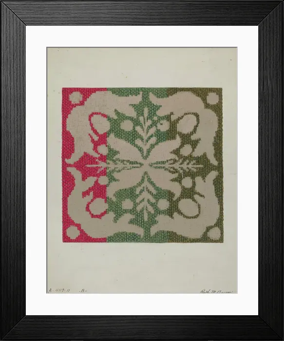 Framed Print : Coverlet (Wool), c. 1937. Creator: Ruth M. Barnes Framed Print : Coverlet (Wool), c. 1937. Creator: Ruth M. Barnes