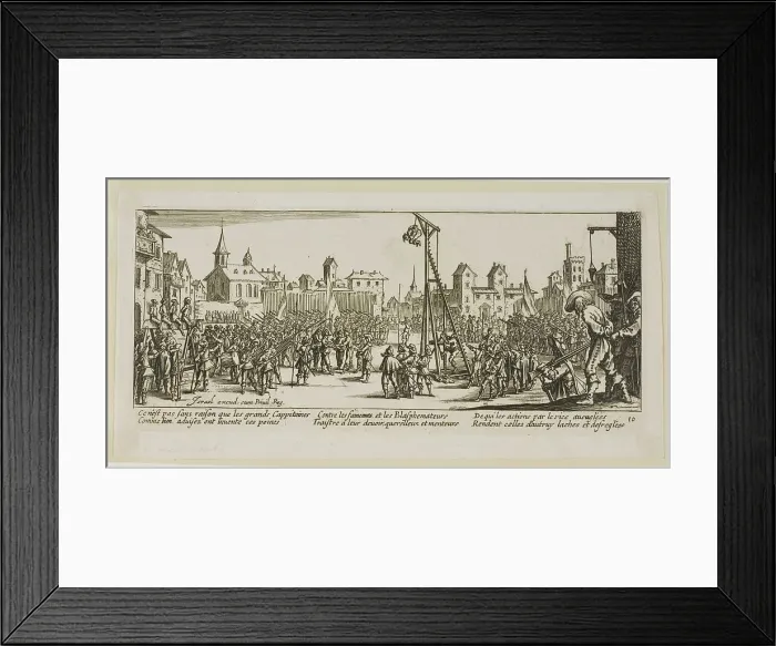 Framed Print : The Strappado, plate ten from The Large Miseries of War, n.d. Creator: Gerard van Schagen Framed Print : The Strappado, plate ten from The Large Miseries of War, n.d. Creator: Gerard van Schagen