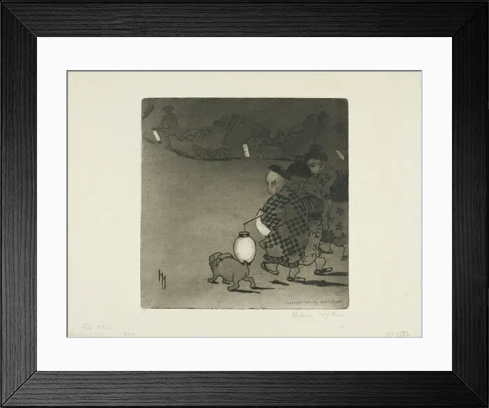 Framed Print : Fireflies, 1906. Creator: Helen Hyde Framed Print : Fireflies, 1906. Creator: Helen Hyde