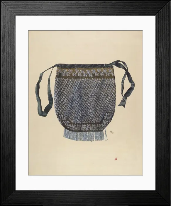 Framed Print : Beaded Bag, 1938. Creator: Ralph Atkinson Framed Print : Beaded Bag, 1938. Creator: Ralph Atkinson