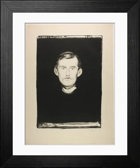 Framed Print : Self-Portrait, 1895. Creator: Edvard Munch Framed Print : Self-Portrait, 1895. Creator: Edvard Munch