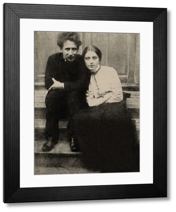 Framed Print : Mikalojus Konstantinas Ciurlionis and Sofija Kymantaite, 1908. Creator: Anonymous Framed Print : Mikalojus Konstantinas Ciurlionis and Sofija Kymantaite, 1908. Creator: Anonymous