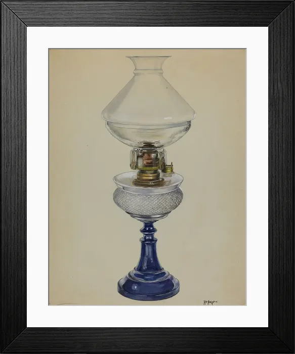 Framed Print : Oil Lamp, c. 1936. Creator: Ralph Atkinson Framed Print : Oil Lamp, c. 1936. Creator: Ralph Atkinson