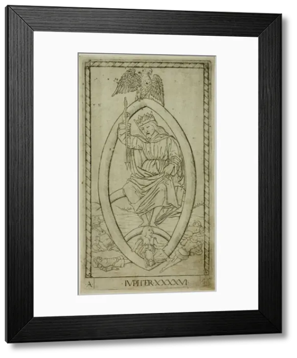 Framed Print : Jupiter, plate 46 from Planets and Spheres, c.1465. Creator: Unknown Framed Print : Jupiter, plate 46 from Planets and Spheres, c.1465. Creator: Unknown