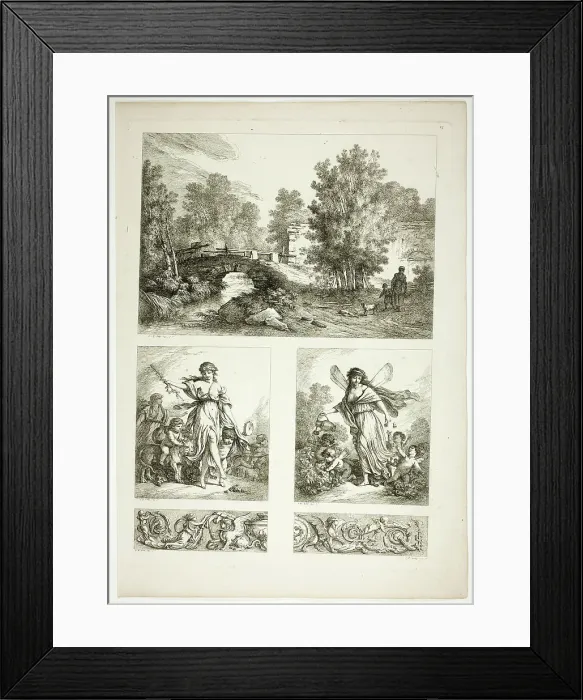 Framed Print : Plate 22 of 38 from Oeuvres de J. B. Huet, 1796–99. Creator: Jean Baptiste Marie Huet Framed Print : Plate 22 of 38 from Oeuvres de J. B. Huet, 1796–99. Creator: Jean Baptiste Marie Huet