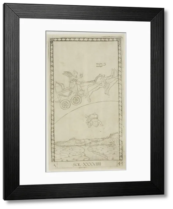 Framed Print : The Sun, plate 44 from Planets and Spheres, c.1465. Creator: Unknown Framed Print : The Sun, plate 44 from Planets and Spheres, c.1465. Creator: Unknown
