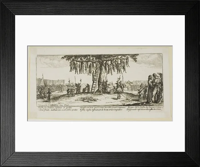 Framed Print : The Hanging, plate eleven from The Large Miseries of War, n.d. Creator: Gerard van Schagen Framed Print : The Hanging, plate eleven from The Large Miseries of War, n.d. Creator: Gerard van Schagen