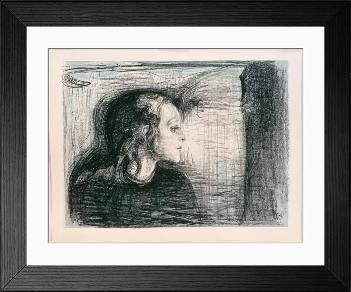Framed Print : The Sick Child I, 1896. Creator: Edvard Munch Framed Print : The Sick Child I, 1896. Creator: Edvard Munch