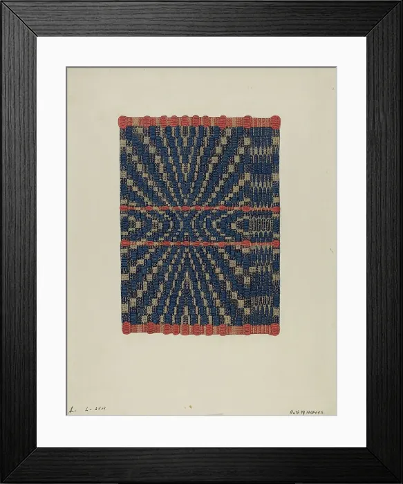 Framed Print : Coverlet Detail, c. 1937. Creator: Ruth M. Barnes Framed Print : Coverlet Detail, c. 1937. Creator: Ruth M. Barnes