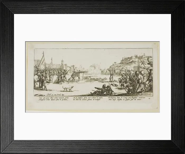 Framed Print : The Firing Squad, plate twelve from The Large Miseries of War, n.d. Creator: Gerard van Schagen Framed Print : The Firing Squad, plate twelve from The Large Miseries of War, n.d. Creator: Gerard van Schagen