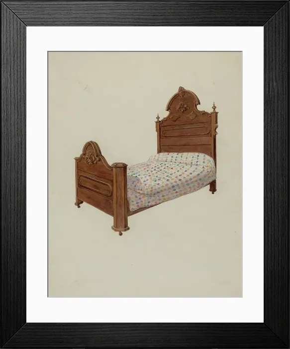 Framed Print : Bed, c. 1937. Creator: Dana Bartlett Framed Print : Bed, c. 1937. Creator: Dana Bartlett