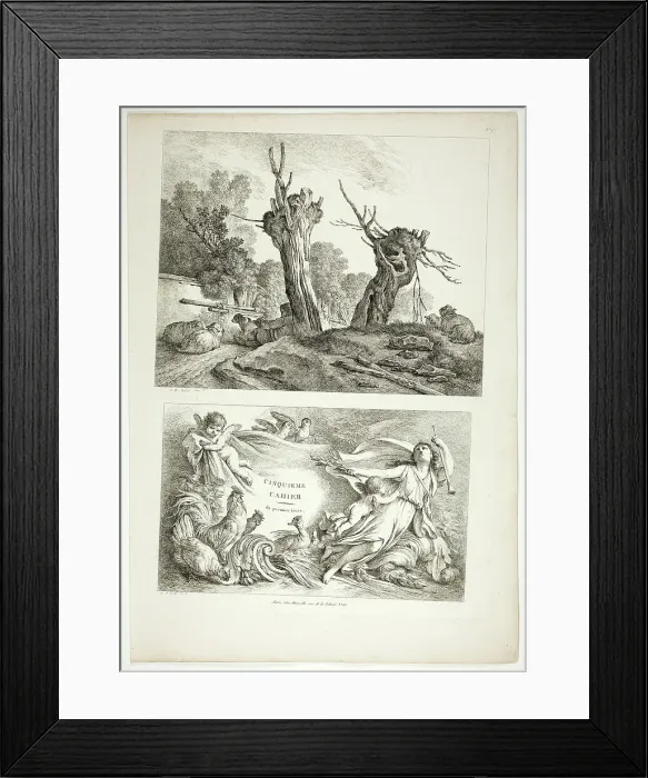 Framed Print : Plate 25 of 38 from Oeuvres de J. B. Huet, 1796–99. Creator: Jean Baptiste Marie Huet Framed Print : Plate 25 of 38 from Oeuvres de J. B. Huet, 1796–99. Creator: Jean Baptiste Marie Huet