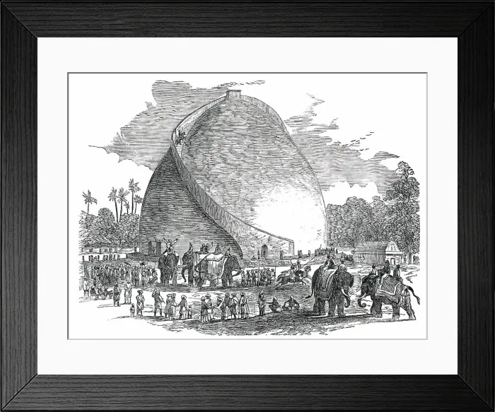 Framed Print : His Excellency Jung Bahadoor riding up a Granary at Patna, 1850. Creator: Unknown Framed Print : His Excellency Jung Bahadoor riding up a Granary at Patna, 1850. Creator: Unknown