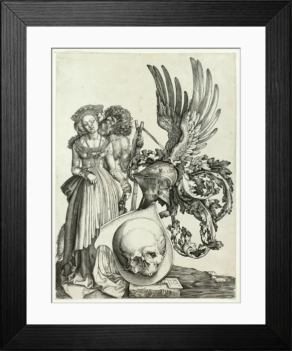 Framed Print : Coat of Arms with a Skull, n.d. Creator: Jan Wierix Framed Print : Coat of Arms with a Skull, n.d. Creator: Jan Wierix