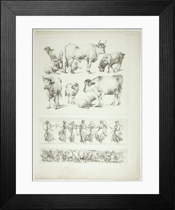 Framed Print : Plate 26 of 38 from Oeuvres de J. B. Huet, 1796–99. Creator: Jean Baptiste Marie Huet Framed Print : Plate 26 of 38 from Oeuvres de J. B. Huet, 1796–99. Creator: Jean Baptiste Marie Huet