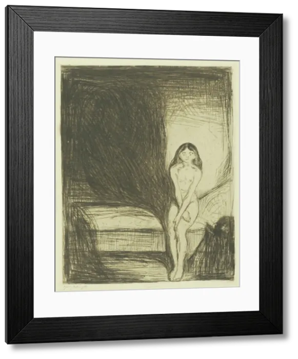 Framed Print : Puberty, 1902. Creator: Edvard Munch Framed Print : Puberty, 1902. Creator: Edvard Munch